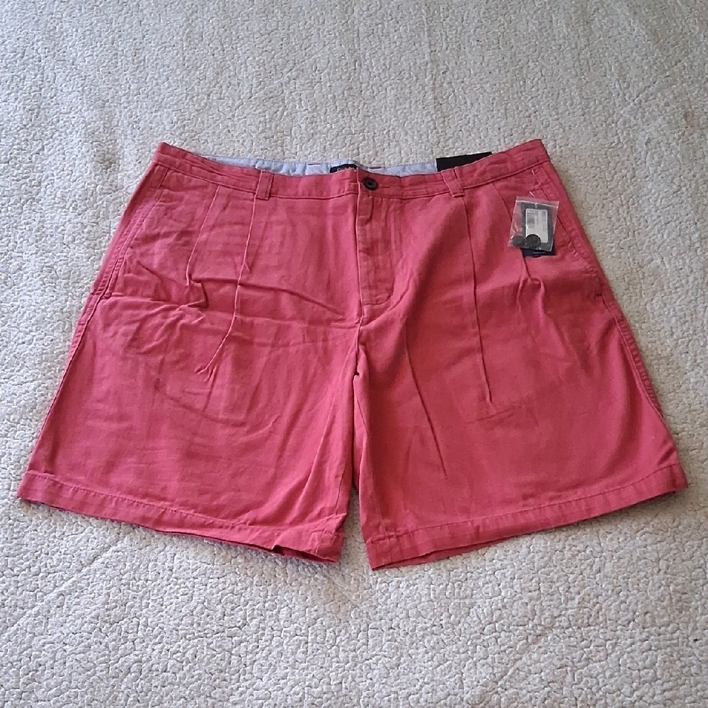 New Club Room Men's Salmon Flat Front Shorts